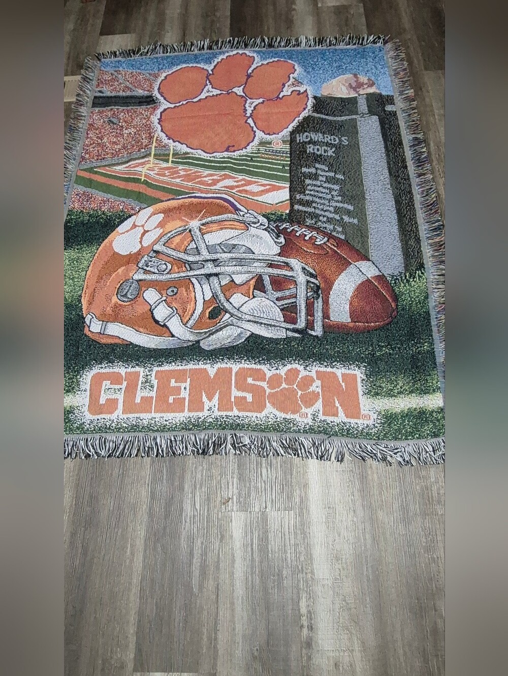 Clemson Tigers Woven Throw Blanket - Orange/White